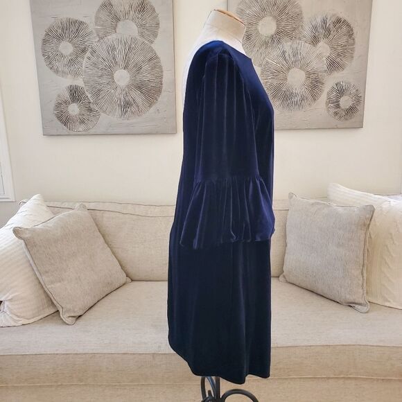 Eliza J Bubble Sleeve Velvet Sheath Dress size 16W in Navy - NEW - Picture 8 of 13